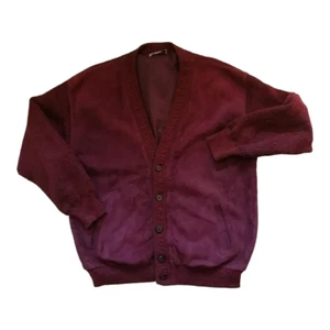 Vintage burberry wool mohair Suede Leather Cardigan Sweater jacket Size 7 - Picture 1 of 17