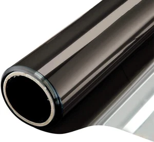 Static Cling Privacy Window Film - 35.4in x 20ft Black Silver for Energy Savings - Picture 1 of 9