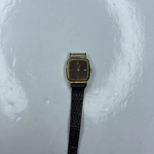 A Lorus Y482 5050 Oro Giappone Marrone Lucertola Pelle Inox Riparazione Non Testato - Foto 1 di 6