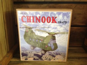 VINTAGE WIND UP TIN TOY - CHINOOK ARMY HELICOPTER- BOXED MODERN REPRODUCTION TOY - Picture 1 of 5