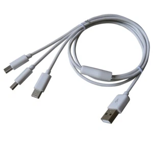 1m 3ft 3 in 1 Type C USB cable Power 3 TYPE C Devices At Once - Picture 1 of 5