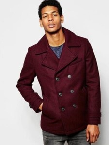 mens red wool peacoat