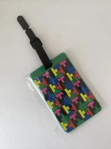 NEW Colorful Puzzle Pattern Luggage Tag W/ Adjustable Strap - Picture 1 of 9