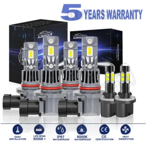 For Chevy Tahoe Sport Utility 5.3L LED Headlight Fog Light Bulbs Kit Xenon White - Picture 1 of 15
