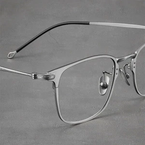 Ultralight Pure Titanium Eyeglass frames Women Men Square Glasses Carving design - Picture 1 of 24