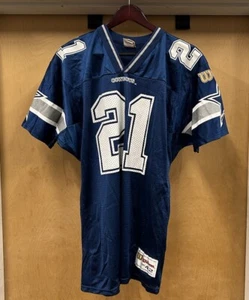 VTG 90s Deion Sanders Dallas Cowboys Authentic Wilson NFL Jersey Size 42 Medium - Picture 1 of 9