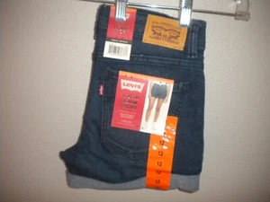 Levi's Youth Girls Size 12 Adjustable Waist Stretch Denim Jean Shorts NWT - Picture 1 of 4