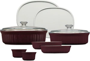 French White Bakeware 10-Piece Set, French Cabernet - Picture 1 of 5