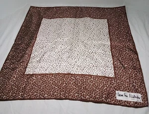 Vintage Diane von Furstenberg quadratischer Schal 23" braun Retro Blumendruck signiert - Bild 1 von 11