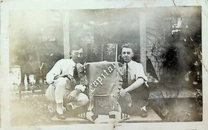 The People's Home Library Door-to-Door Salesman Posing RPPC 1910s - Picture 1 of 2