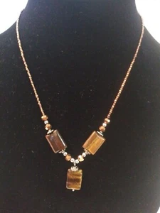 Women Tiger Eye Stone Beaded Necklace Brown Color for any occasion - Picture 1 of 3