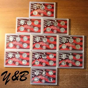 Complete Set of 1999-2008 U.S. 90% SILVER PROOF State Quarters 50 coins BU - Picture 1 of 2