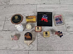 11 Vintage Pins USA Amerika Republican Convention Flagge Veteran Wounded Warriors - Bild 1 von 7