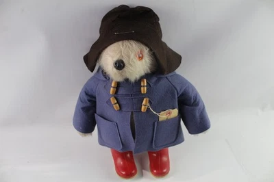 Gabrielle Designs Original Paddington Bear w/ Blue Coat Brown Hat Red Boots Tags - Image 1 of 4