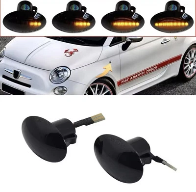 Fiat 500 C L Abarth 595 695 Dynamic Smoked LED Sequential Side Indicators - image 1 of 4