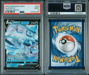 2023 Glaceon V 038/159 Pokemon Crown Zenith Holo PSA 9 - Picture 1 of 1