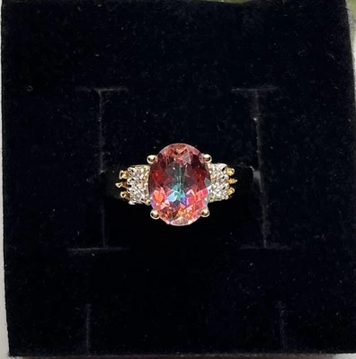 Mystic Topaz & Diamond Ring Size 5.5 - Image 1 of 4