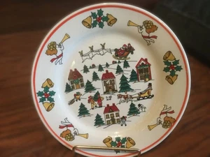 Salatteller "The Joy of Christmas" Dorfszene von Jamestown 7 1/2" - Bild 1 von 8