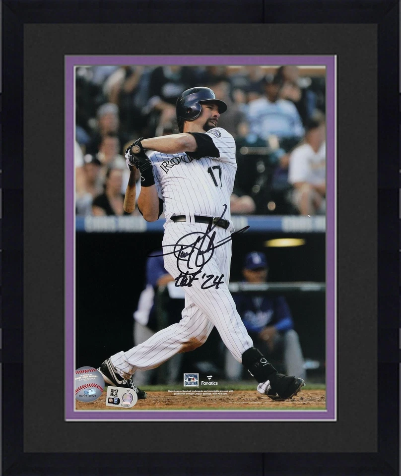 Foto oscilante firmada por Todd Helton Colorado Rockies 8 x 10 enmarcada con patio 2024 Insc Foto 1 de 1