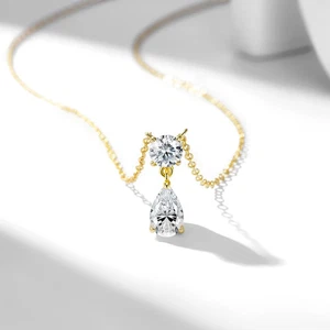 1ct Pendant Necklace Yellow Gold VVS1 D Lab-Created Engagement Diamond Test Pass - Picture 1 of 4