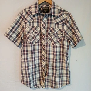 Random Access NYC Pearl Snap Button Shirt Size Small Plaid - Picture 1 of 9