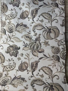 Pretty Pumpkins and Pomegranates Table Runner with Gray Tones on White 88" x 15" - Picture 1 of 4