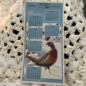 Calendario 1984 faisán y urogallo con volantes, Randolph’s Perryville, Missouri - Imagen 1 de 11