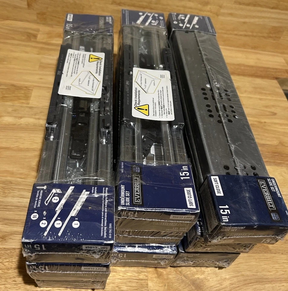 Everbilt 15 In. Full Extension Undermount Soft Close Drawer Slide Set