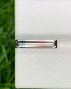 Natural Tri Color Tourmaline 1.11 Carat 15.7x3.3 Baguette Shape Faceted Gem - Picture 1 of 8