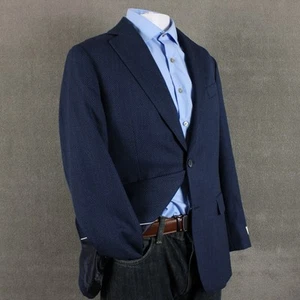 38R Joseph Abboud Blazer Mens Wool Geometric Blue Black Sport Coat - Picture 1 of 17
