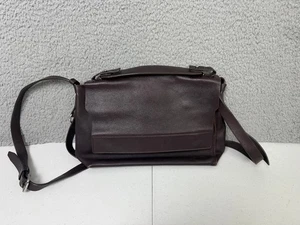 All Saints Paradise Shoulder Bag Dark Brown Satchel Strap Logo Inner Pocket - Picture 1 of 13