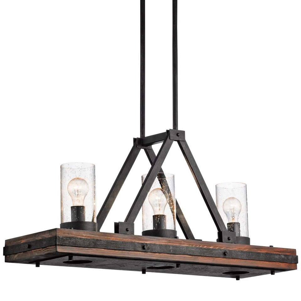 Lámpara de araña lineal Kichler 43433 Colerne 3 luces 36" W - castaño rojizo teñido Foto 1 de 4