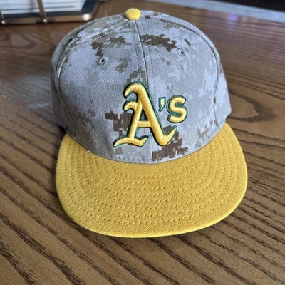 Oakland A’s New Era Camo Hat 7 3/8 - Image 1 of 3
