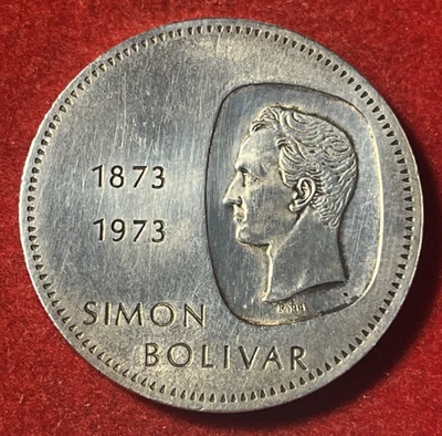 Venezuela 10 Bolivares 1973 Silver Coin Y#45 T8810 - Image 1 of 2