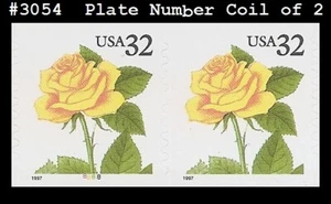USA3 #3054 MNH 2 PNC2 Pl #8888 Yellow Rose s/a - Picture 1 of 1