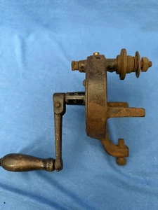 Antique Table-Mount Hand Crank Sharpener Grinder Rosewood Handle Black NO Stone - Picture 1 of 13