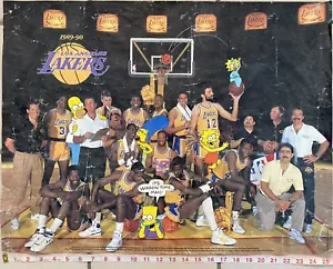 Poster LA Lakers Simpsons Magic Johnson Matt Groening Rate vintage anni 80 NBA Showtime - Foto 1 di 5
