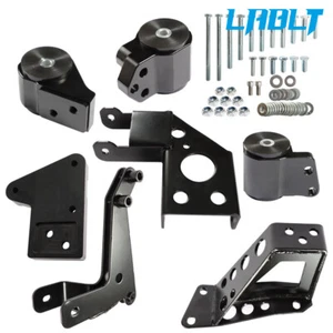 LABLT Black Engine Swap Mounts For 1992-2001 Honda Civic Acura Integra 1.8L 1.5L - Picture 1 of 15