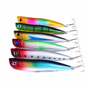 6PCS Set 10.5cm/15.7g Popper Fishing Lure Topwater Hard Bait Bass Tackle Wobbler - Picture 1 of 12