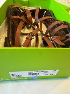 Sam Edelman Gibbs Cognac Leather Women's Sandals 10 M - Brand new in box