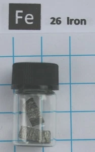 2 Gramm 99,9% Eisenmetall in Glas Fläschchen Element 26 Probe - Bild 1 von 3