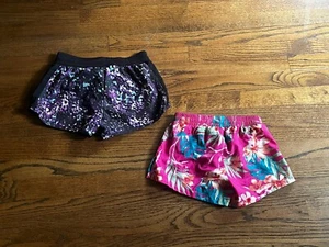 Lot (2) Old Navy Joe Fresh Girls Tropical Athletic Shorts Size Medium 8 - Picture 1 of 4