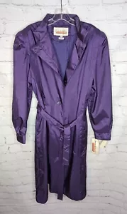 Vintage Laura Winston Water Repellent Purple Lined Coat Size 13/14 - Picture 1 of 12