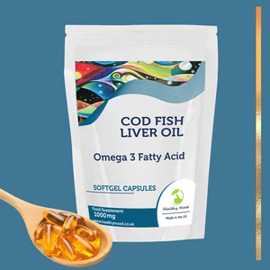 High Strength Cod Liver Oil 1000mg & Vitamin A & D3 Capsules GB - Picture 1 of 14