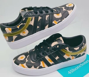 NEW Adidas Women's SIZE 5.5 Marimekko Bryony Poppy Floral Black Gold Pink GW2264 - Picture 1 of 6