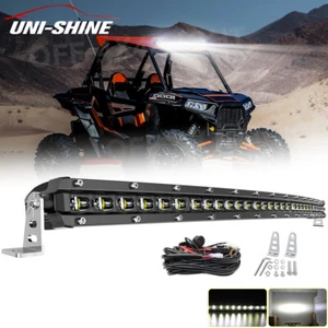 32" Curved Led Light Bar Spot Flood Combo+Wire For Polaris RZR 800 900 XP 1000 - Picture 1 of 8
