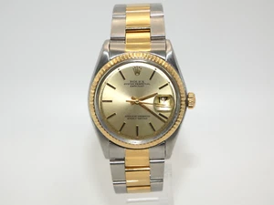 Rolex Datejust 1601 Stainless Steel & 14K Gold Champagne Dial 36mm Men's Watch - Picture 1 of 9