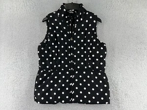 Circo Vest Girl Extra Large Black White Polka Dot 100% Polyester Full Zip Pocket - Picture 1 of 14