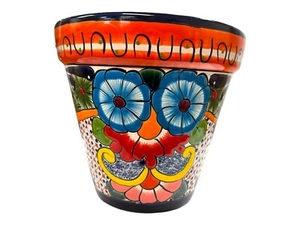 Talavera Cone Planter Large Pot Mexican Pottery Hand Painted Home Decor 12.5" - Picture 1 of 5
