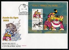 CENTRAL AFRICA 2021 TOWARD THE YEAR OF THE TIGER SET OF TWO SHEETS ON FD COVERS